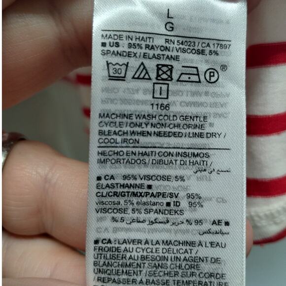 Old Navy NWT Women's Size Large Red & White Striped Luxe Super Soft Tank Top - Picture 4 of 6